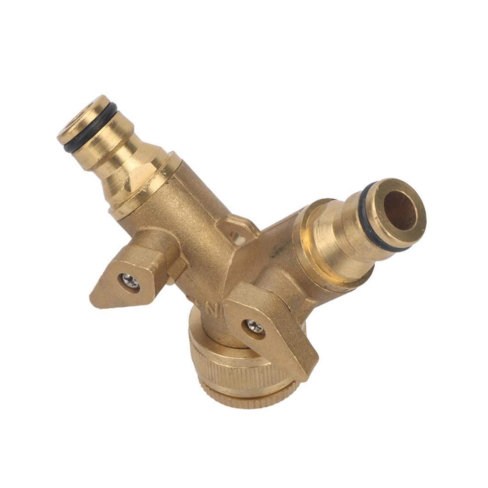 Accesorios para tuberías de riego, Accesorios de riego por Goteo latón, Bola en Forma Y, Divisor Agua 2 vías, Hilo Femenino 1/2-3/4 Pulgadas