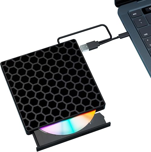 Vlio External CD DVD Drive for Laptop USB 3.0 Type C Slim Portable Player