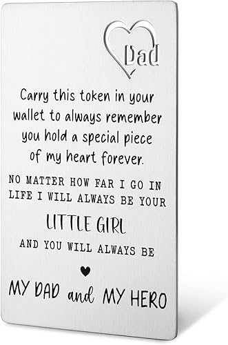 TRCENDE Tarjeta de aniversario de regalo para papá y padre, tarjeta de inserción de billetera grabada para PaPa, regalos de cumpleaños, regalos de