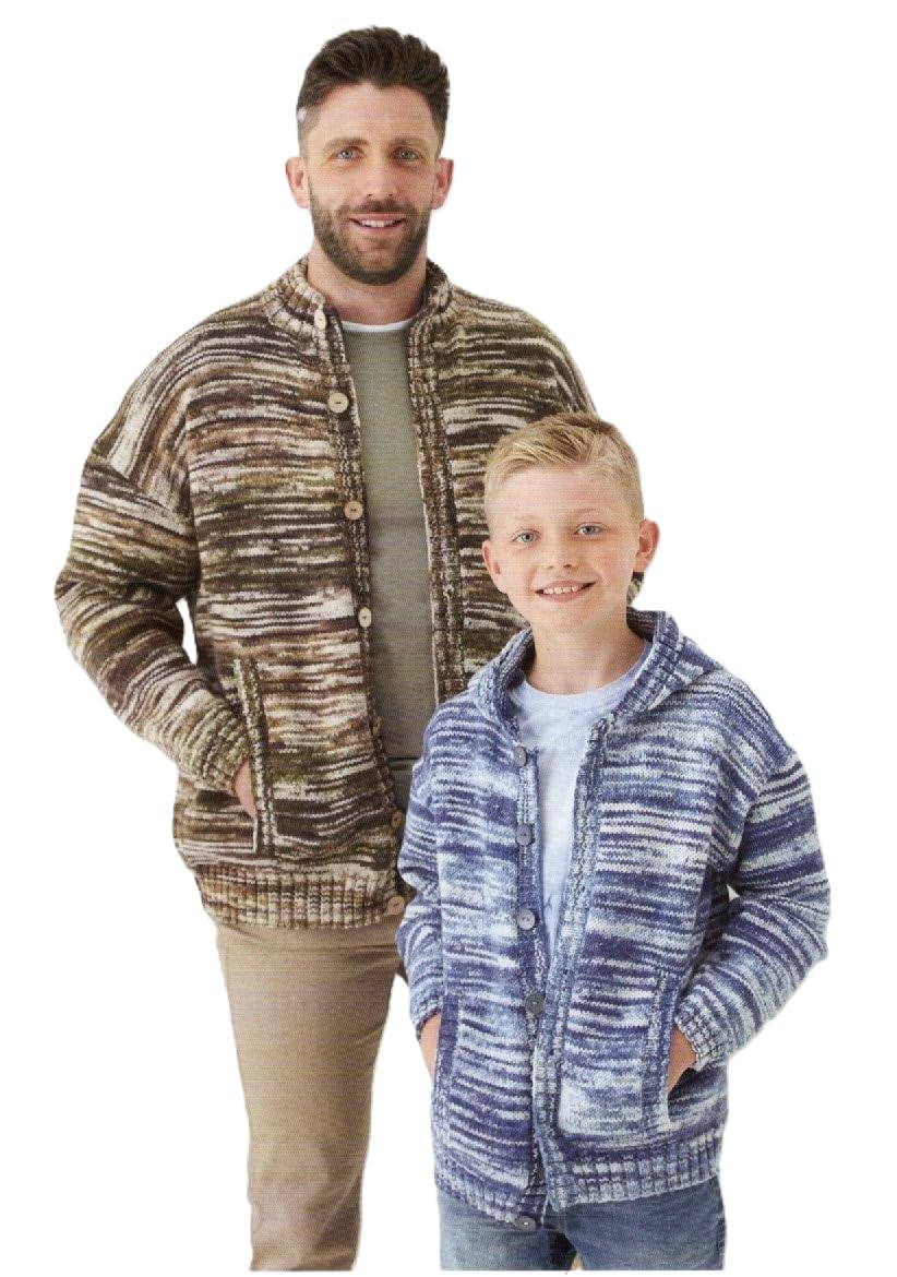 King Cole Mens Boys Easy Knit Double Knit Knitting Pattern Cardigans 6080