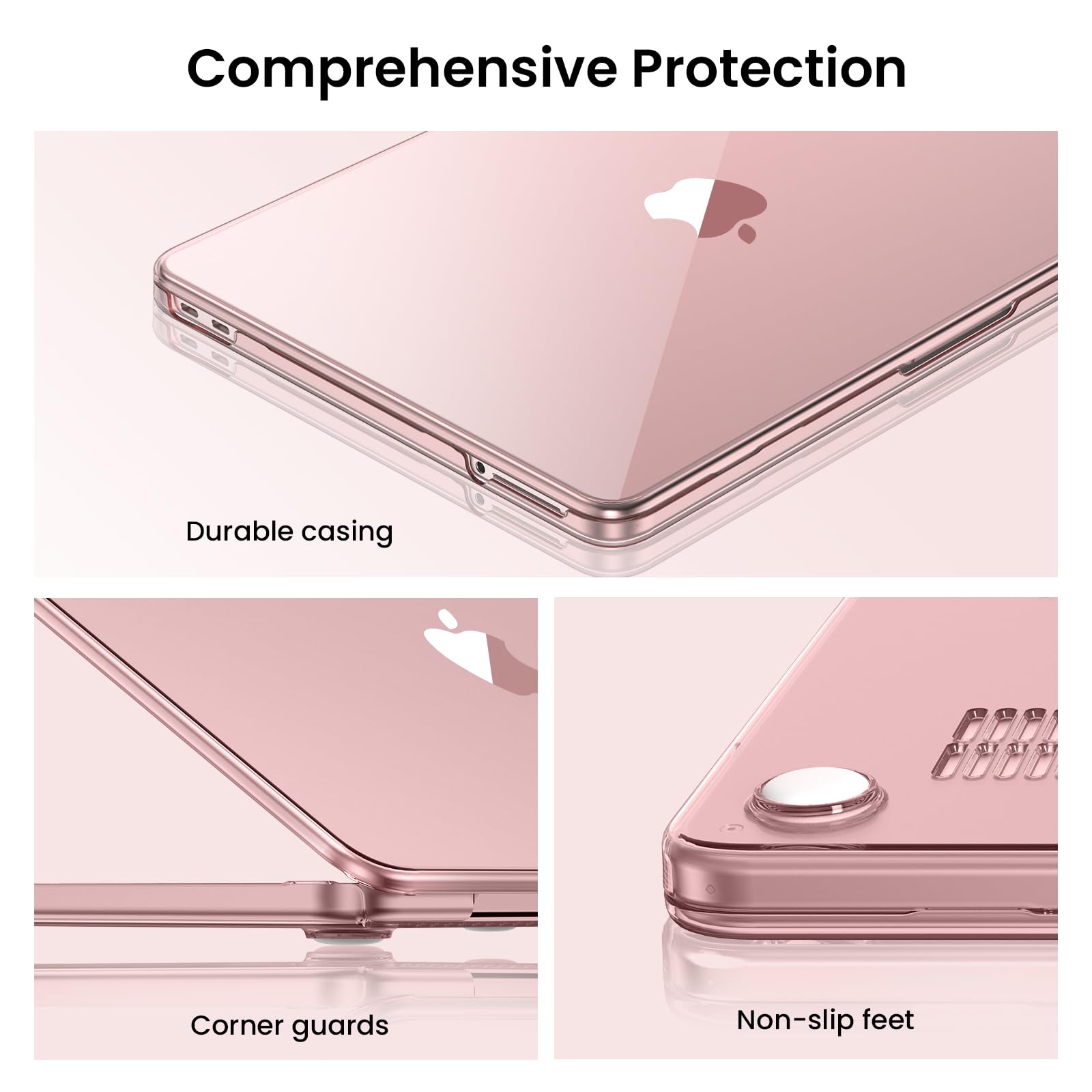 BlueSwan Coque MacBook Neo 13 Pouces 2026 A18 Pro A3404 Étui Rigide Housse Plastique Rose poudré