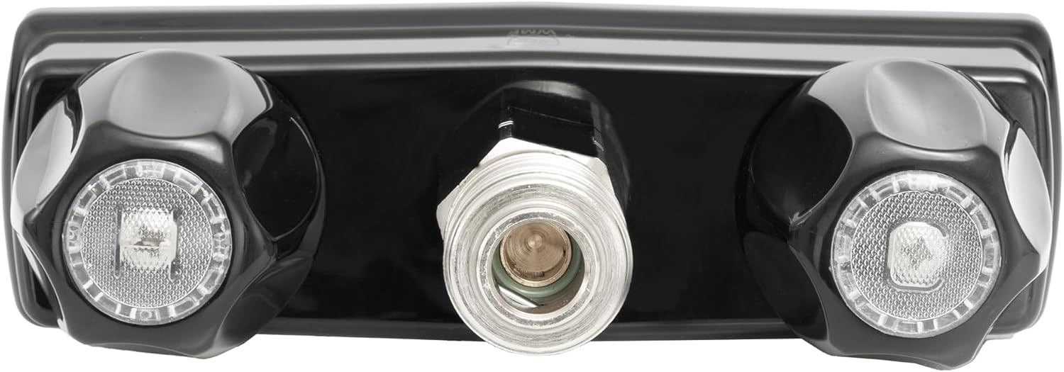 RecPro RV Exterior Faucet Hot/Cold | High Pressure Sprayer | Metal | Optional Flex Spout | RV Exterior Shower Faucet (No Flex Spout, Black)