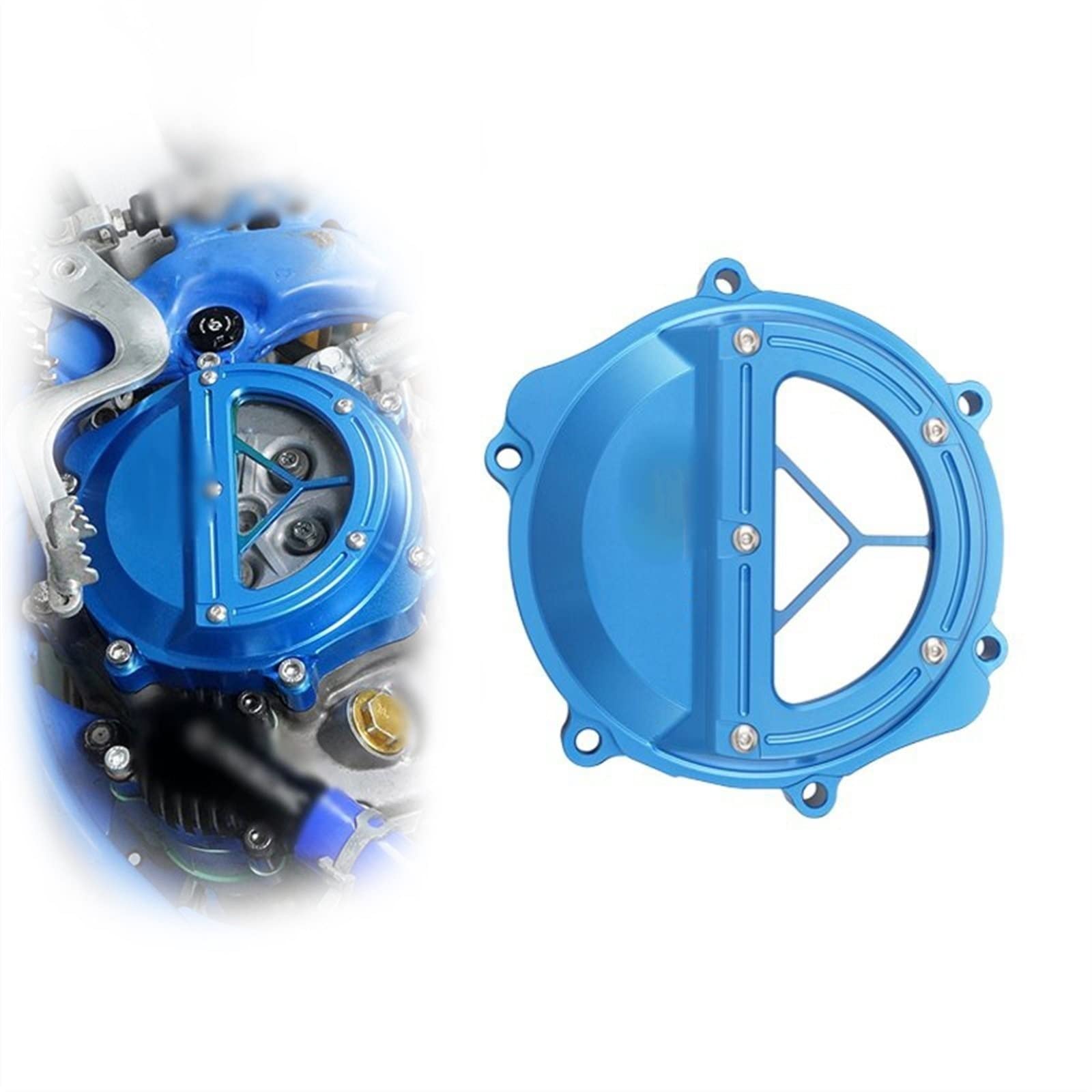 Protezione per moto Per Yamaha YZ65 2018 2019 2020 2021 2022 Moto Frizione Della Copertura Cassa Di Alluminio Billet Motore Coperchio(Blue)
