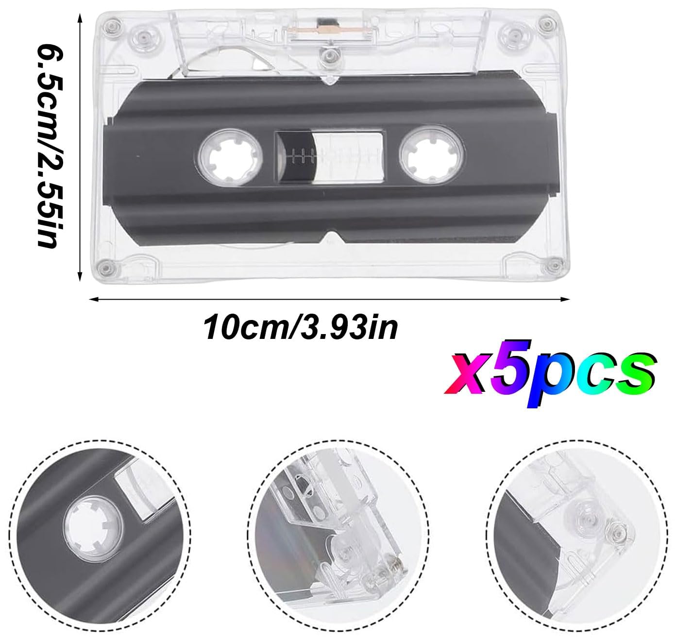 Cassettes Audio Vides 5 Pièces pour Musique Conférences Enregistrements