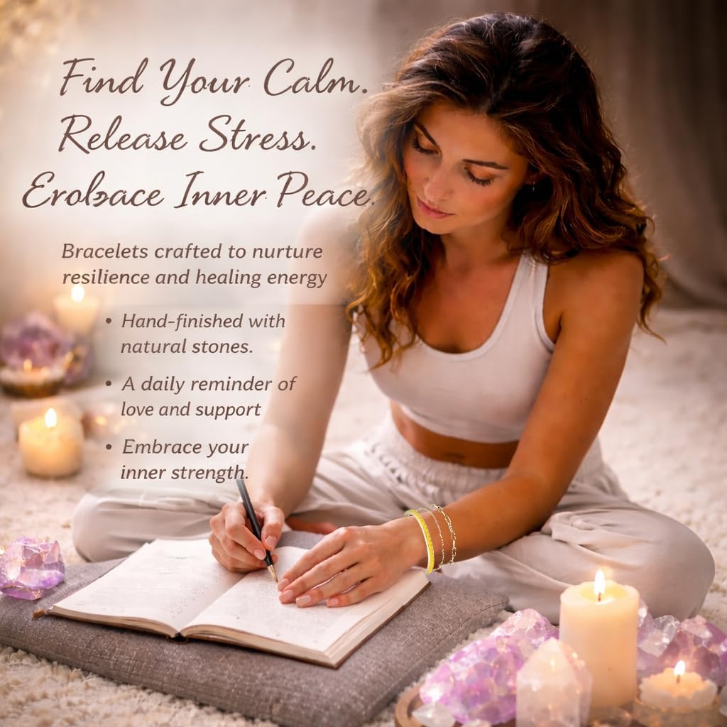 Intentional Healing Stones Bracelet for Women, 3PCS Layered Set with Semi‑Precious Stone Beads, Inspirational Jewelry for Calm Rituals & Emotional Balance - Image 5