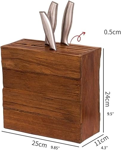 Miniatura 2 de Bloque de cuchillos Retro Madera Sólida Soporte de Cuchillo Capacidad de Bloque de Cuchillos Cocina Colocación Multifuncional Bloque Universal