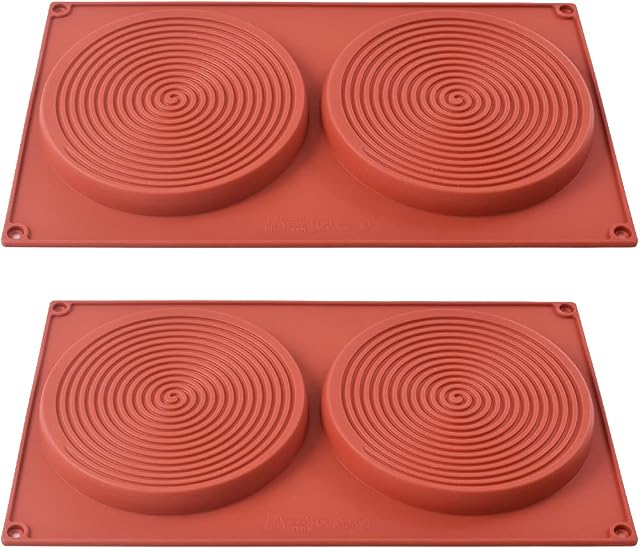 ionEgg Round Cake Pans, 5.4 Inches Silicone Moulds for Baking, Nonstick & Quick Release Baking Pans for Layer Cakes, Cheese Cakes, Rainbow Cakes and Chocolate Cakes, Pack of 2