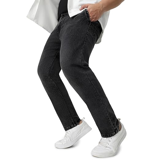 Urbano Plus Men's Regular Fit Mid Rise Washed Jeans