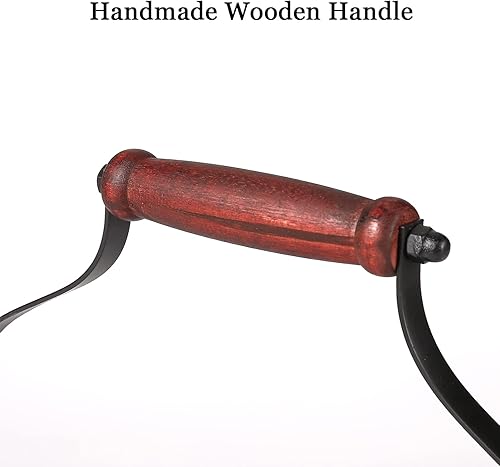 Vista 5 de Portabidones de vino de metal para 6 botellas de vino con mango de madera, cesta de vino de metal para granja, soporte decorativo de exhibición