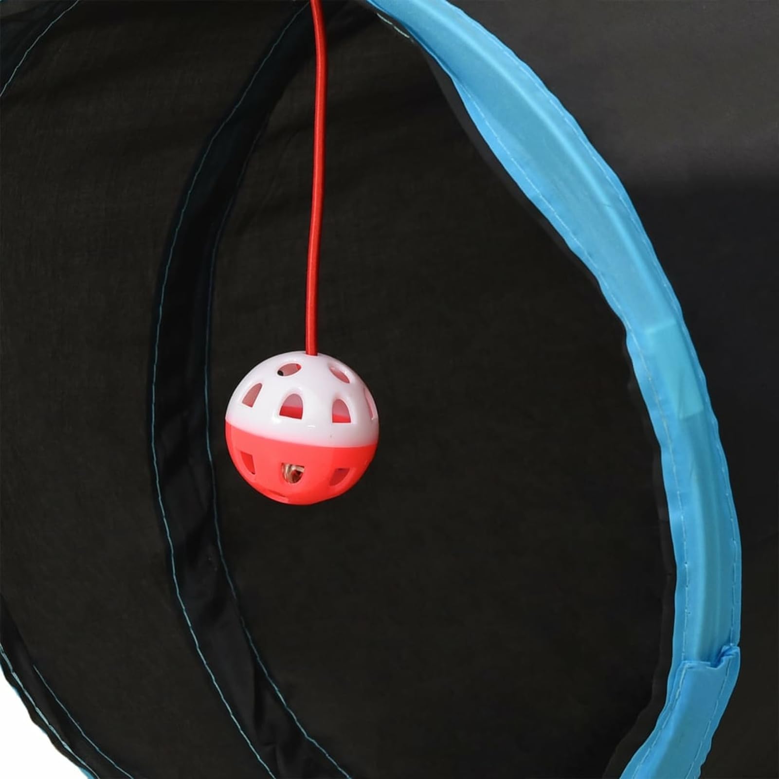 Homgoday Tunnel per Gatti a 5 Vie Nero e Blu 25 cm in Poliestere, Mobili per Casa Interno Esterno Soggiorno Camera da Letto