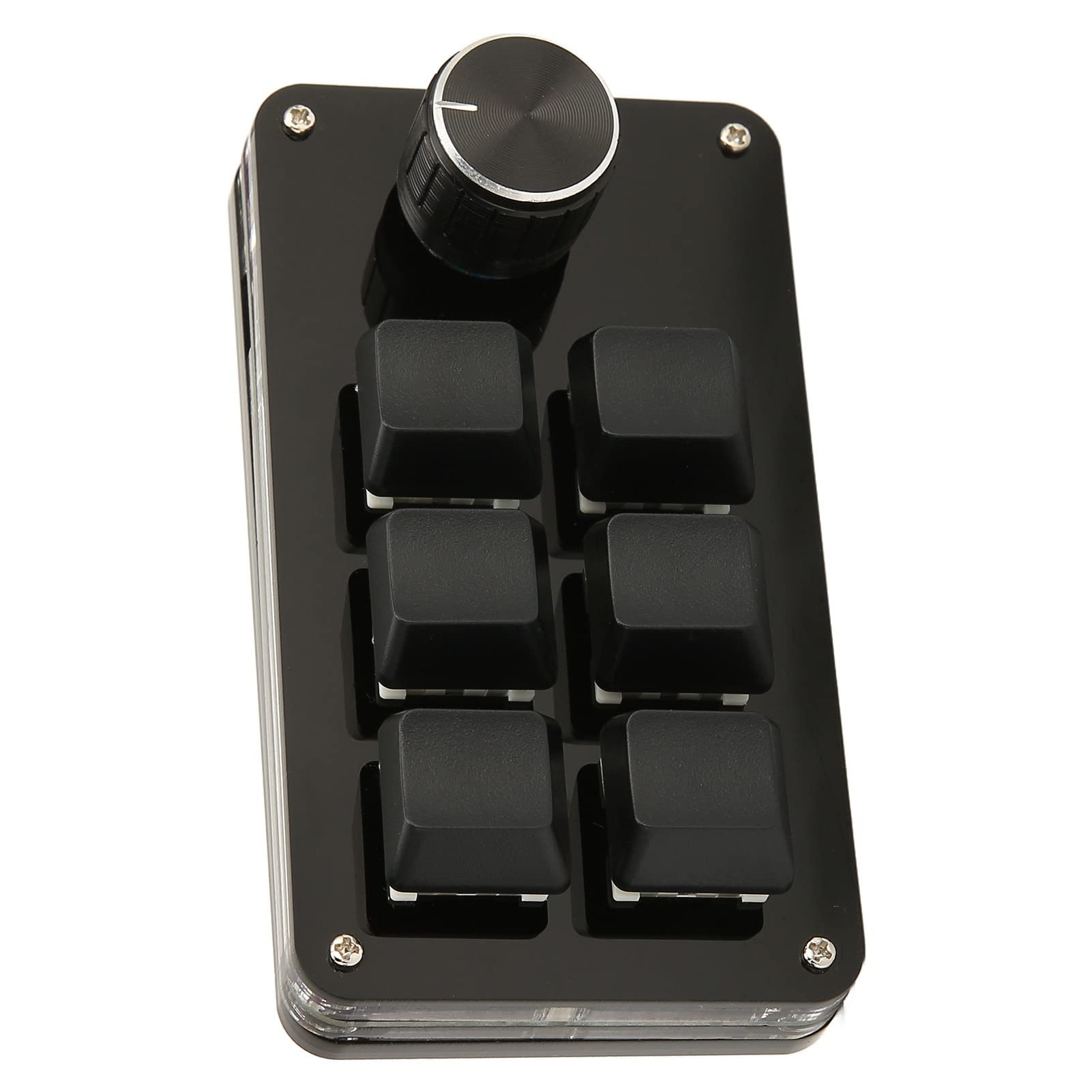 Elprico Mini Tastierino a 6 Tasti, Manopola Programmabile, Tastiera da Gioco Meccanica con Una Sola Mano perMac OSU, Design Portatile, Ampie Applicazioni