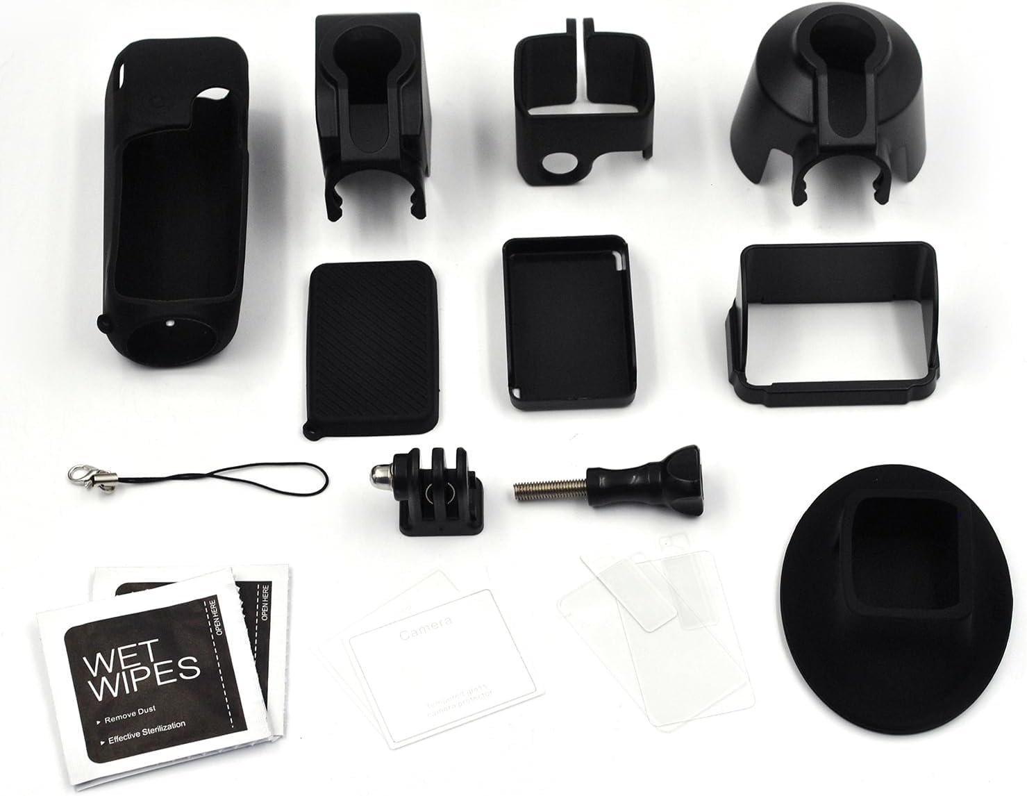 Sports Camera Accessory Kit for DJI OSMO Pocket3, Including Silicone Protector, Silicone Desktop Base,Expansion Adapter,Screen Sun Hoods Sunshade,Lens Sun Hood Sunshade and More