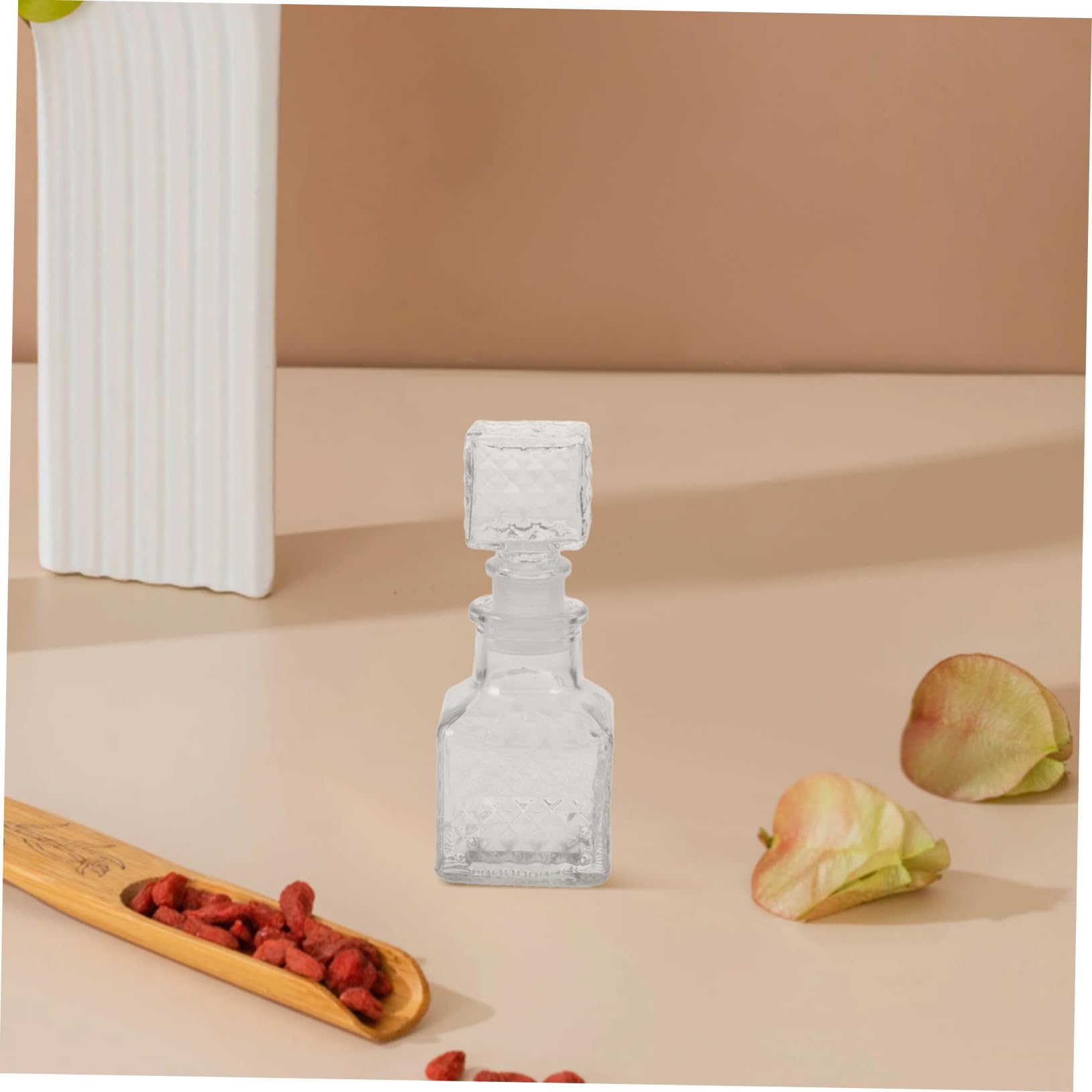 FRCOLOR 6 Handgefertigte Glas Flaschen mit 50 Ml Fassungsvermögen für Weinverkostung und Hausbar Stilvolles Design mit Verbesserter Belüftung und Erstklassiger Abdichtung