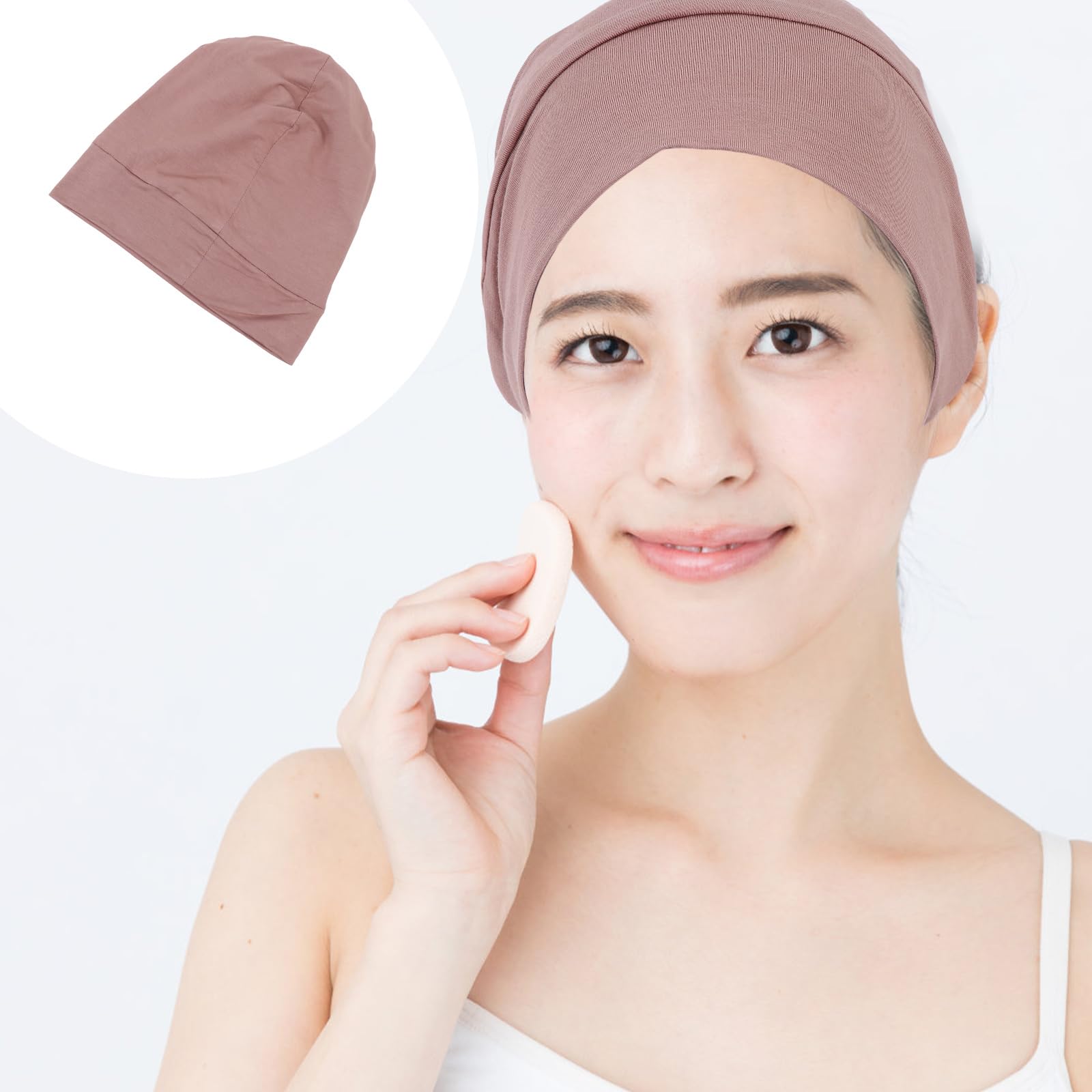 Beaupretty 1pc Double Layer Night Sleeping Hat Bonnet Cap Girl Night Bonnet Women Chemo Headwear Women Cap Sleeping Silk Hat Hair Care Men and Hair Mask Modal Cotton Camel - Image 3