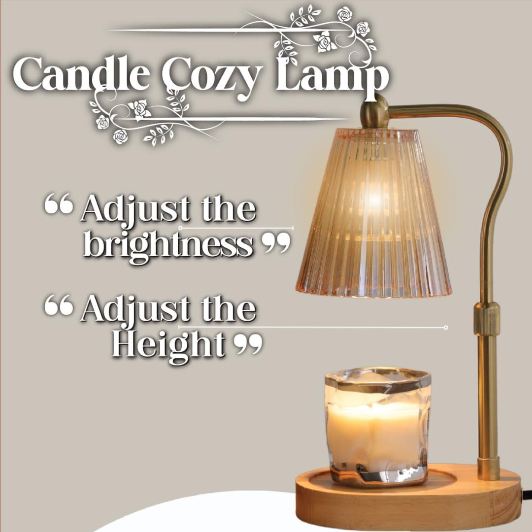 Candle Warmer Lamp with Timer Dimmable, Birthday Gifts for Women Mom, House Warming Gifts New Home Decor, Wax Melt Warmer for Jar Candles with 2 Bulbs