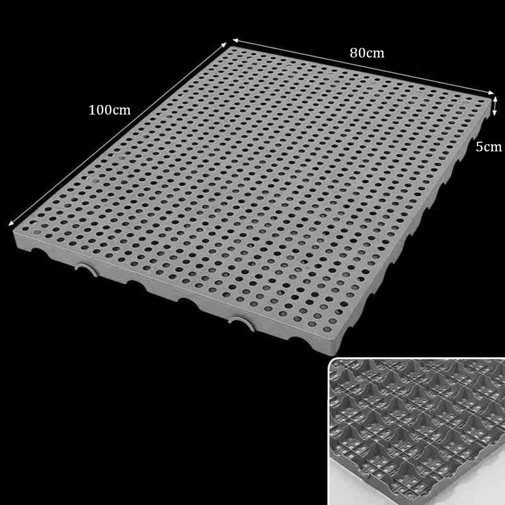 Plastic Pallet, Easy to Splice Lightweight Shipping PE Grid Pads, Pet Thicken Storage Floor Tray for Warehouses Factory Workshop Kitchen(Light Blue,100x80x5cm/2pcs)