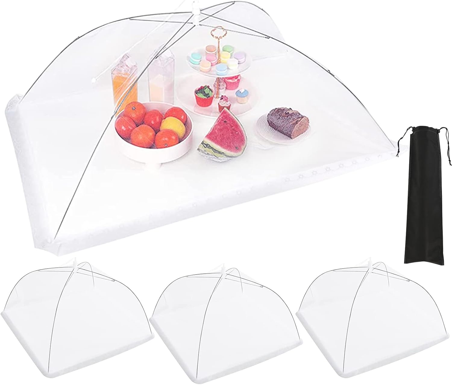 JULBEAR 4 Pcs Extra Large Mesh Food Cover Tent Umbrella