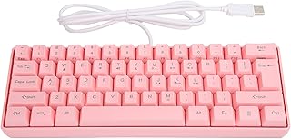 CRIOH SRTATIVIS Pink RGB Backlit Gaming Keyboard with 61 Keys, Volume Control and Lighting Adjustment, USB Wired for Laptop and Desktop