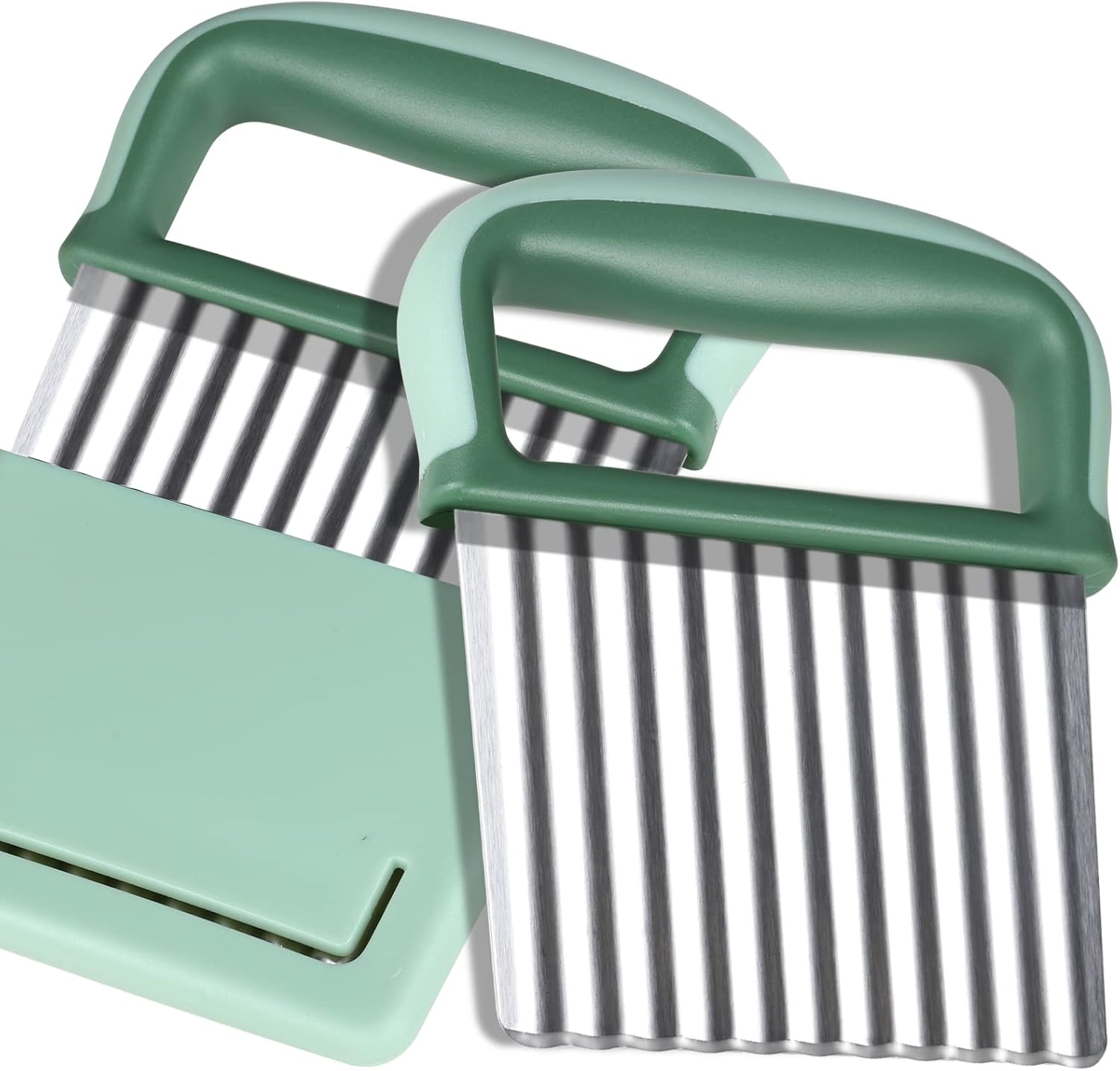 HNYYZL Crinkle Cutter,Wavy Crinkle Cutter Stainless Steel 2 PCS,Wavy Knife,Cutting Tool for Veggies,French Fry Potatoes HNYYZL Crinkle Cutter,Wavy Crinkle Cutter Stainless Steel 2 PCS,Wavy Knife,Cutting Tool for Veggies,French Fry Potatoes