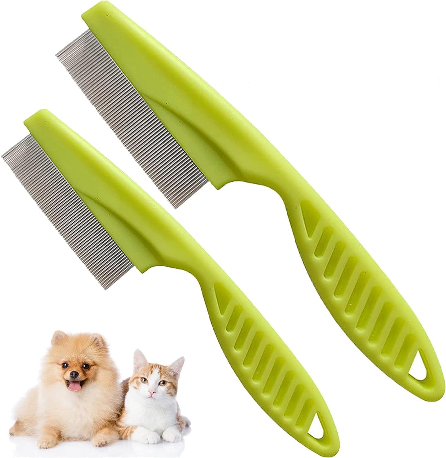 2Pcs Magic Pet Comb Multifunctional Pet Hair Comb Flea and Tear Stain