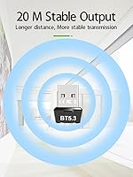 Vista 6 de Adaptador USB Bluetooth 5.3 para PC, compatible con Windows 11/10/8.1/7,5.3+EDR Bluetooth transmisor receptor inalámbrico para escritorio, portátil