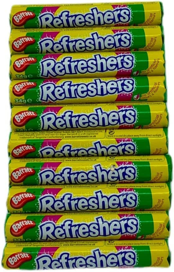 Barratt Refreshers Fruity Flavour Fizzy Sweets (10 Pack)