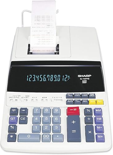 Miniatura 9 de Sharp EL-1197PIII Calculadora de impresión a color de alta resistencia con reloj y calendario
