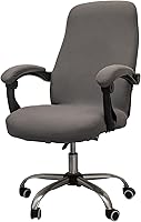 Vista 25 de Melaluxe Funda para silla de oficina - Funda elástica universal para silla de escritorio, fundas para silla de computadora (tamaño: M) - Gris oscuro