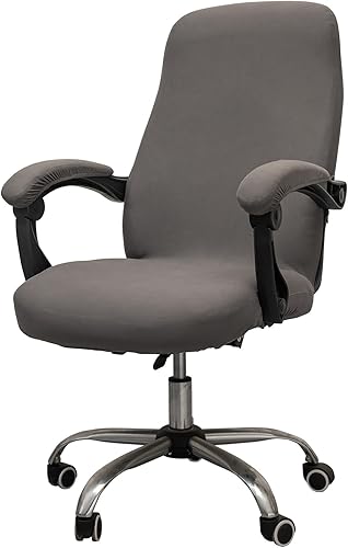 Miniatura 25 de Melaluxe Funda para silla de oficina - Funda elástica universal para silla de escritorio, fundas para silla de computadora (tamaño: M) - Gris oscuro