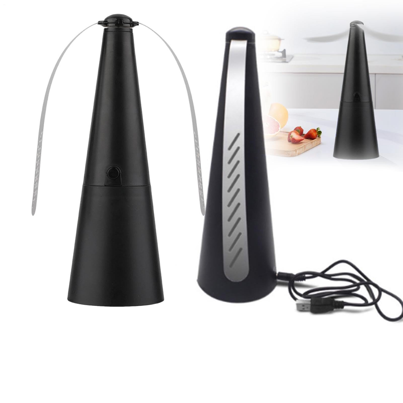 2PCS Fly Fans for Tables, USB Rechargeable or Battery Operated Fly Spinner