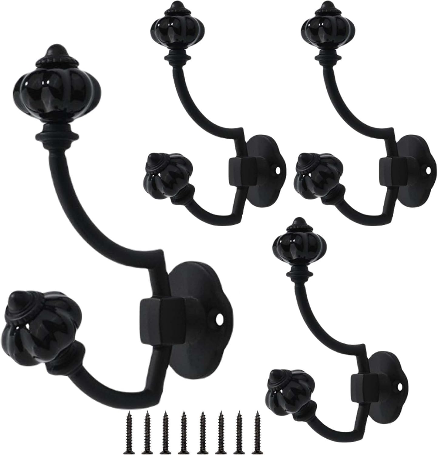 Paqwtyb One Color Hooks, 4 Pack Retro Coat Hook Metal Hanger
