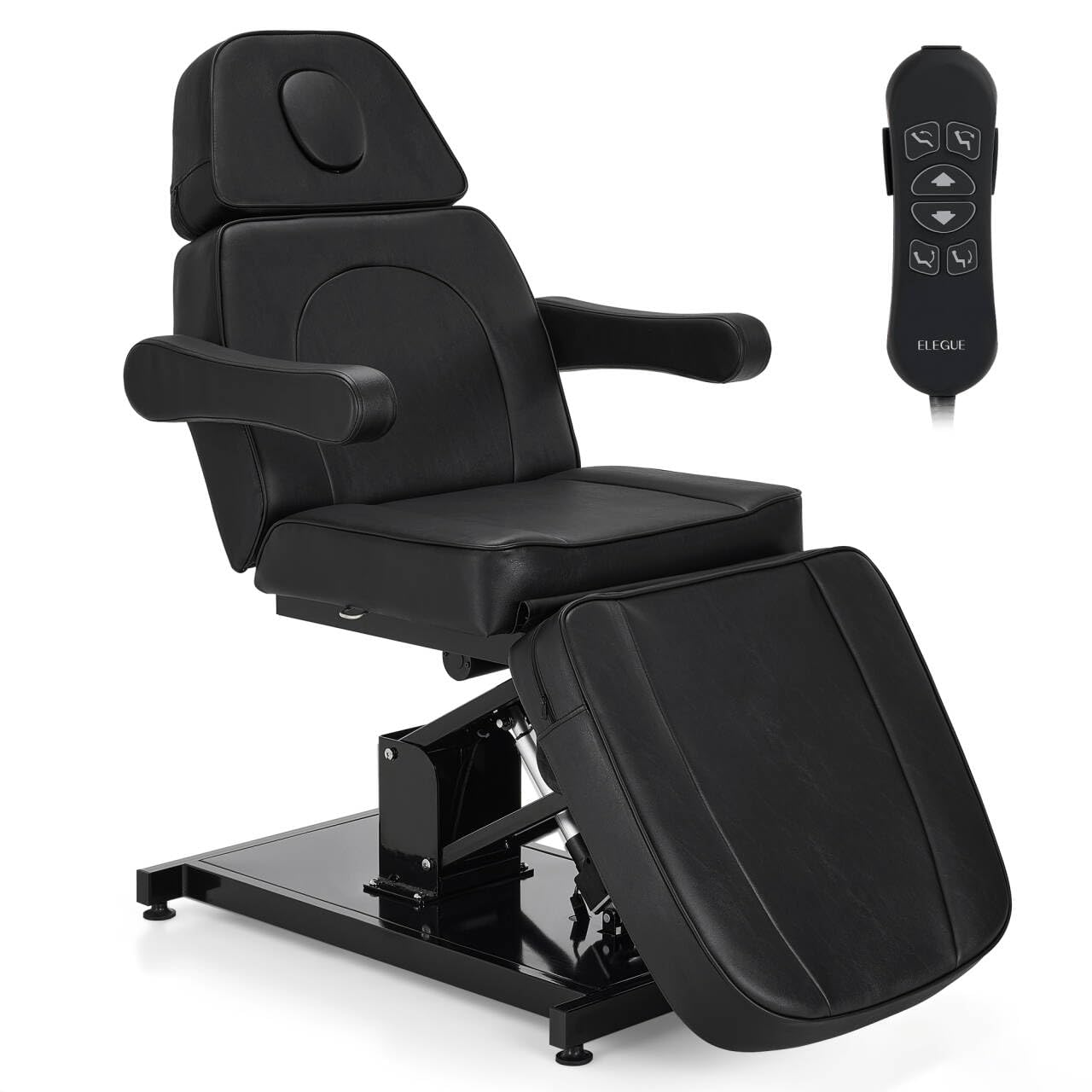 Kosmetikliege Elektrisch, Massageliege Klappbar, Tattoo Liege mit 3 Motoren, Massageliege Elektrisch für SPA Salon 2782 (Schwarz)