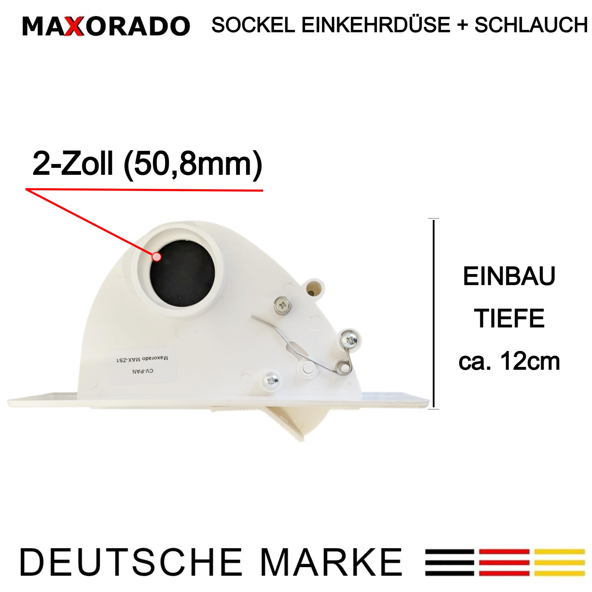 Set ZS4 für Zentralstaubsauger - Sockeldüse + Einbau Kit