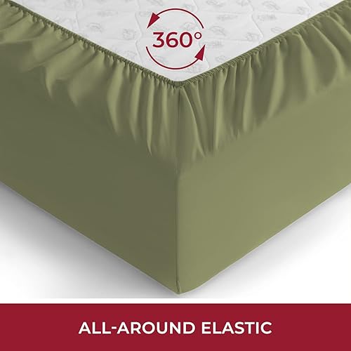 Miniatura 4 de Mellanni Sábana bajera tamaño California King  Sábanas de cama de la colección icónica, sábanas suaves y refrescantes con bolsillo profundo de hasta