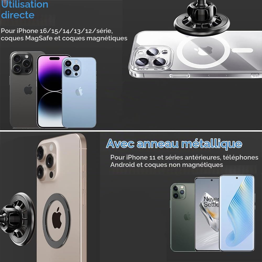 ICAILIN Support téléphone Voiture, pour Support Téléphone Voiture pour MagSafe Tesla Model 3 2024 Highland Model Y Juniper 2026