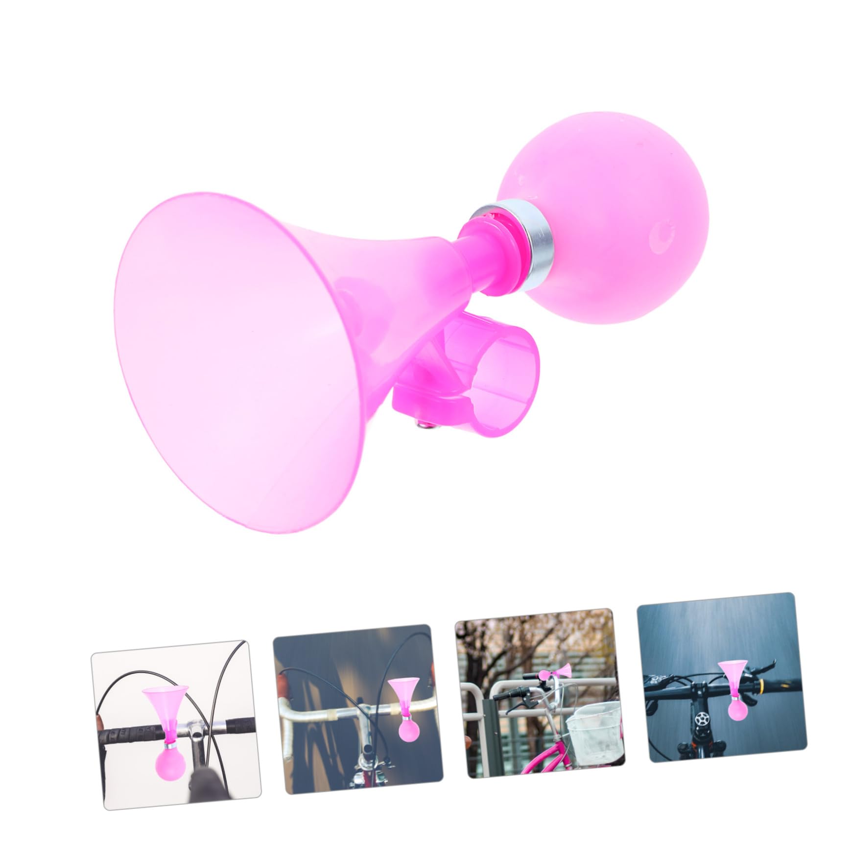 Klaxon de Vélo Rose pour Garçon et Filles, Klaxon à Air en Plastique Léger, Avertisseur Sonore de Sécurité, Accessoire Vélo Électrique et Trottinette, Signalement Plusieurs Styles