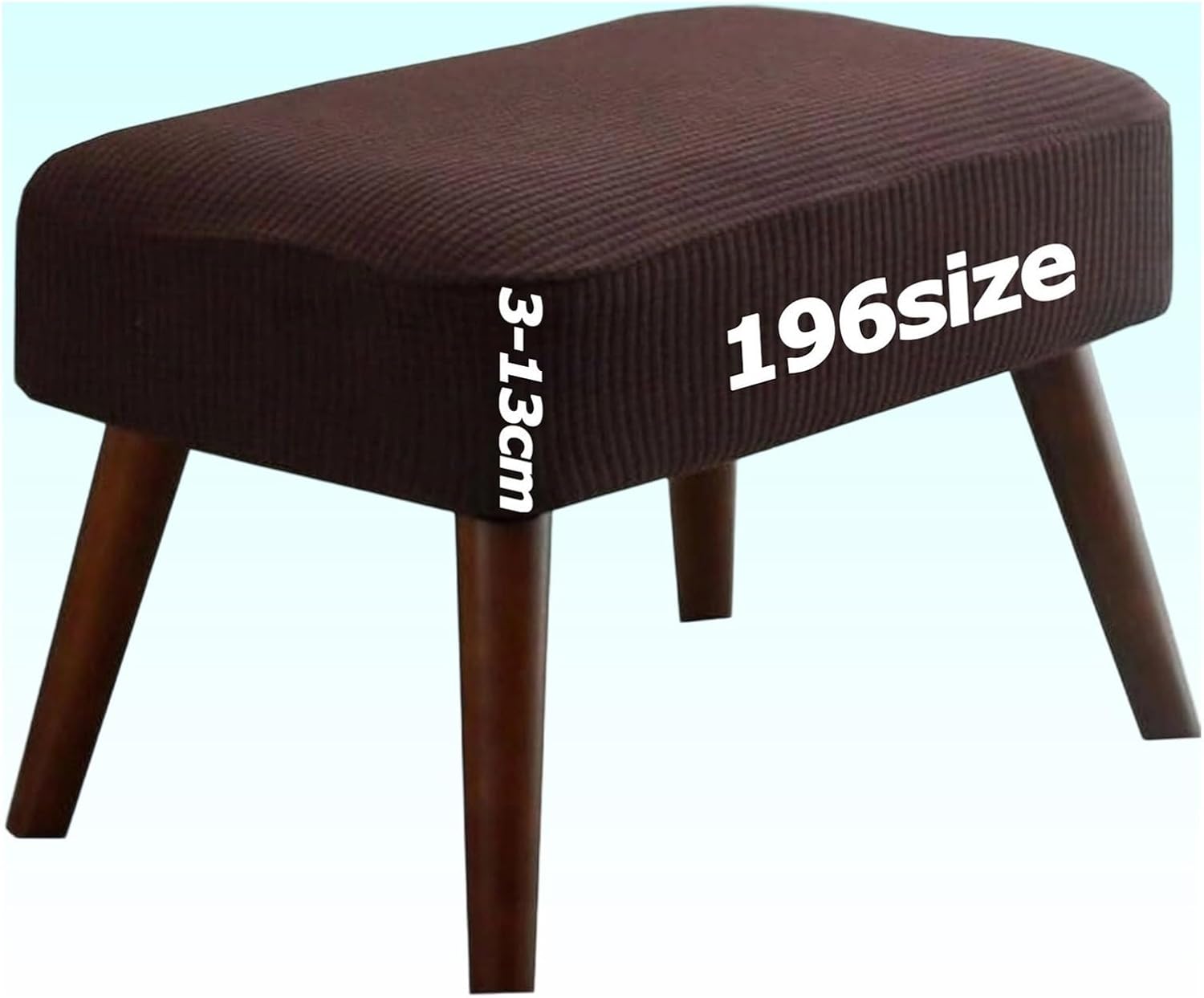 Jacquard Ottoman Covers Slipcover for Footstool Pouffe Foot Stool Stretch Fit Square Rectangle Round Small Large Bar Footrest Protector Cover with Elastic Bottom Washable Customizable(Coffee,Round 160