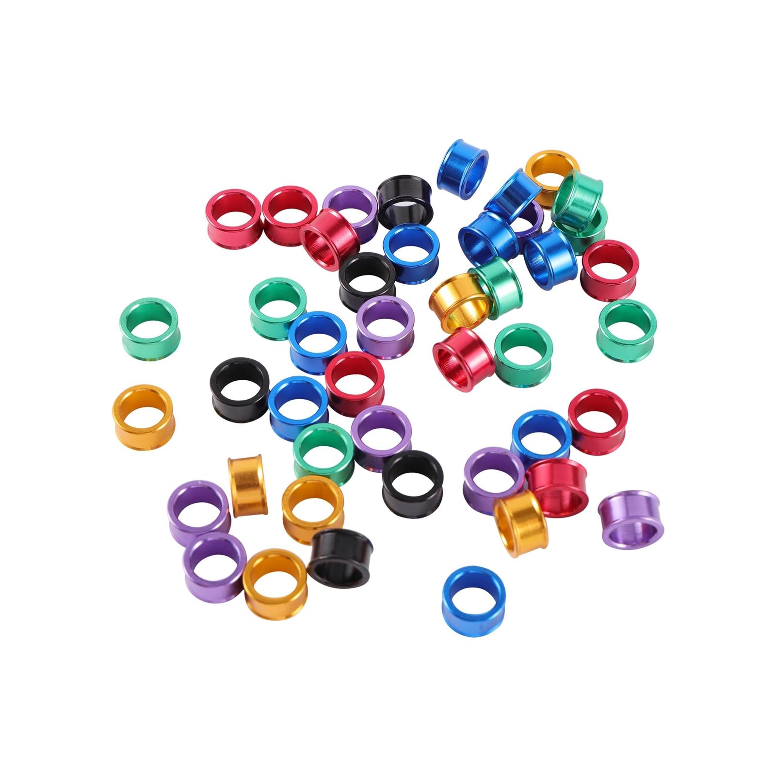 Anillas de aluminio para patas de aves, 20 anillos de aluminio for patas paloma, multicolor, 8 mm diámetro interior(Gold)