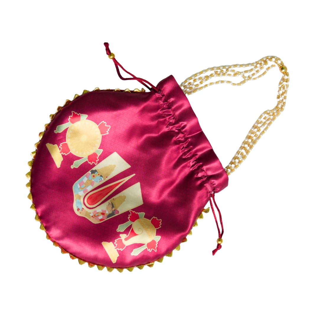 Namam Potli Bag | Handcrafted Raw Silk Potli for Gifting, Wedding Favors & Festive Hampers | Traditional Drawstring Pouch | 8.5x9 Inches-image-40