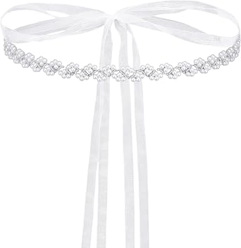 Yolev Bridal Belt Beaded Wedding Pearl Belt for Dress Women Sparkly Bridesmaid Sash Belts Waist Belts for Women Bridal Bridesmaid Dresses Special Occasion