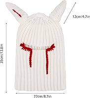 Vista 2 de Funny Horns - Gorro de punto creativo para Halloween, gorro de cara completa, máscara de esquí, resistente al viento, pasamontañas