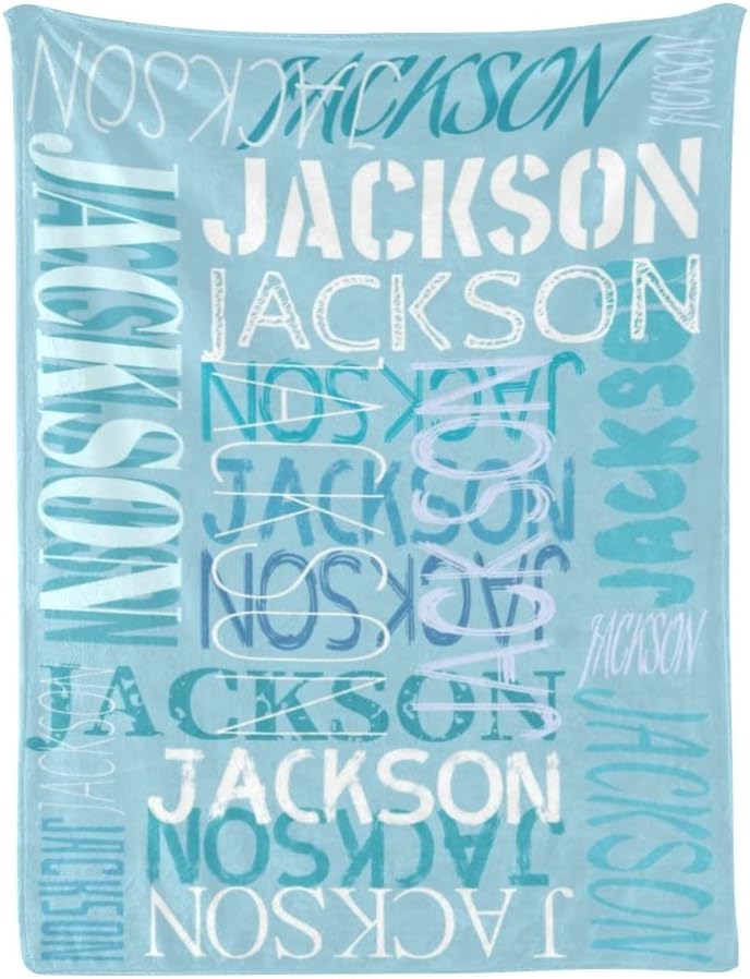 Personalized Baby Blankets with Name Custom Baby Blankets for Boys - Blue Blanket