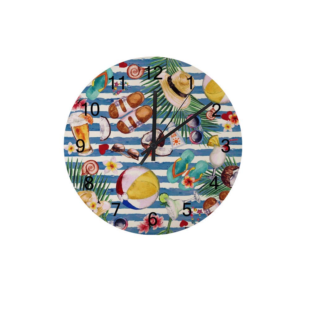 Horloge murale en bois bleu theme ocean pour retrouver l'esprit des vacances