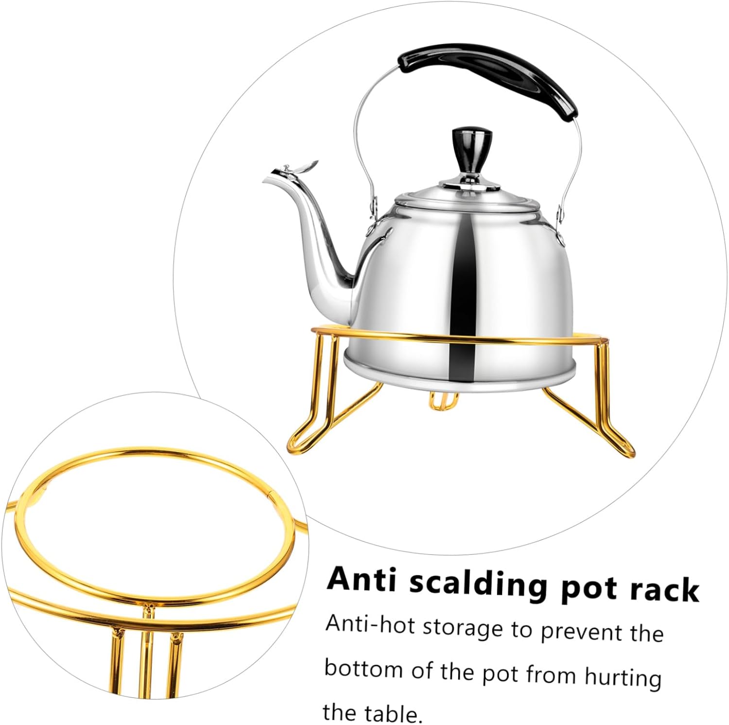 Heat Resistant Table Pot Rack Alloy Pot Holder for Cookware Organization