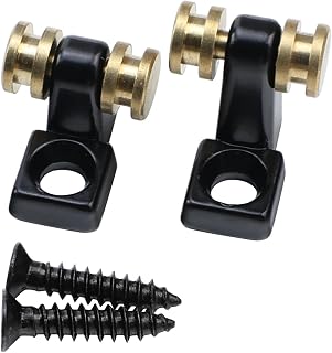 Pack of 2 Brass Roller String Retainer for Electric Guitar String Tree String Guide Roller String Trees for Tele Telecaster Start Stratocaster Electric Guitar String Parts Electroplated Black