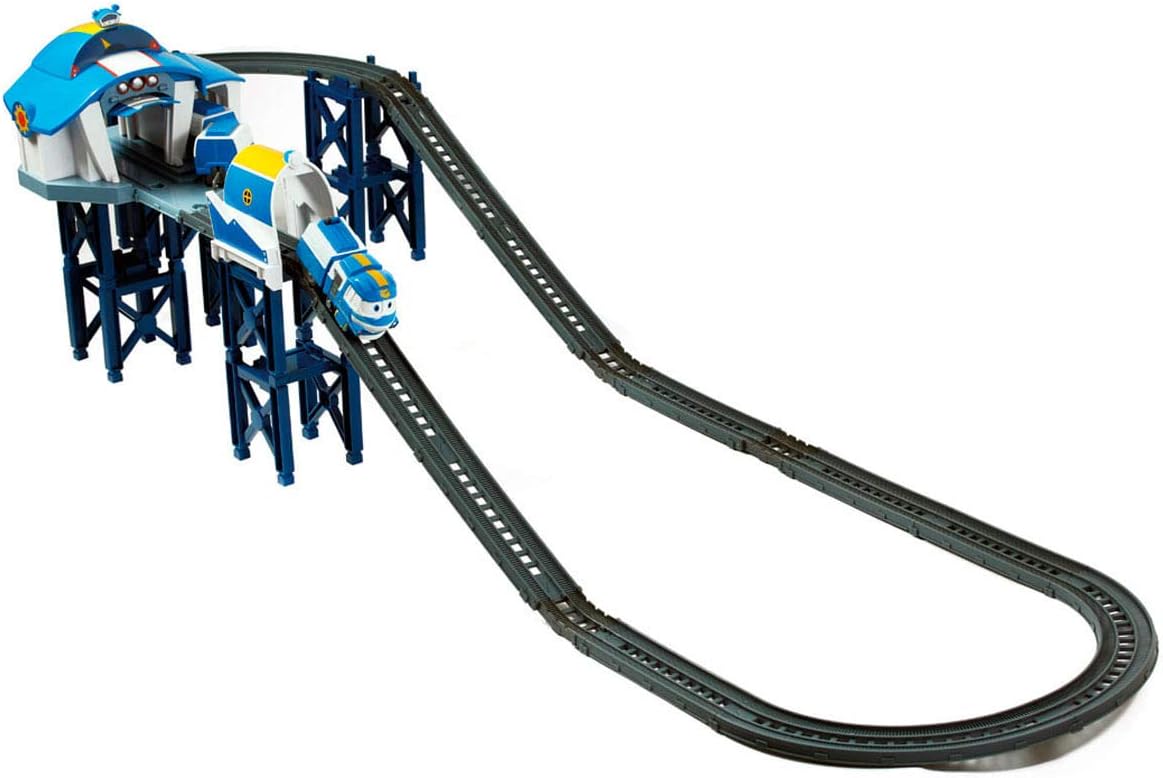 Robot Trains - Kay Base Circuit 124 cm + Automatic Kay Train and 3 Cars Included - Nursery Toy