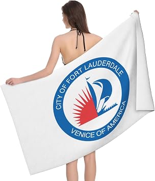 Seal of Fort Lauderdale, Florida Bath Towels 32 X 52 Inches Soft Large Absorbent Towels for Bathroom Pool Towels Quick Drying Beach Sports Towels