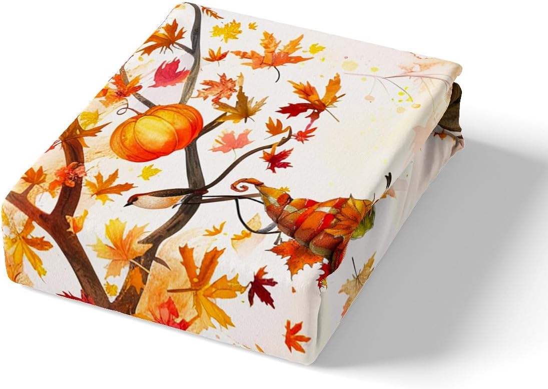 Manfei Cute Fall Gnomes Duvet Cover Set with 2 Pillowcases,King Size