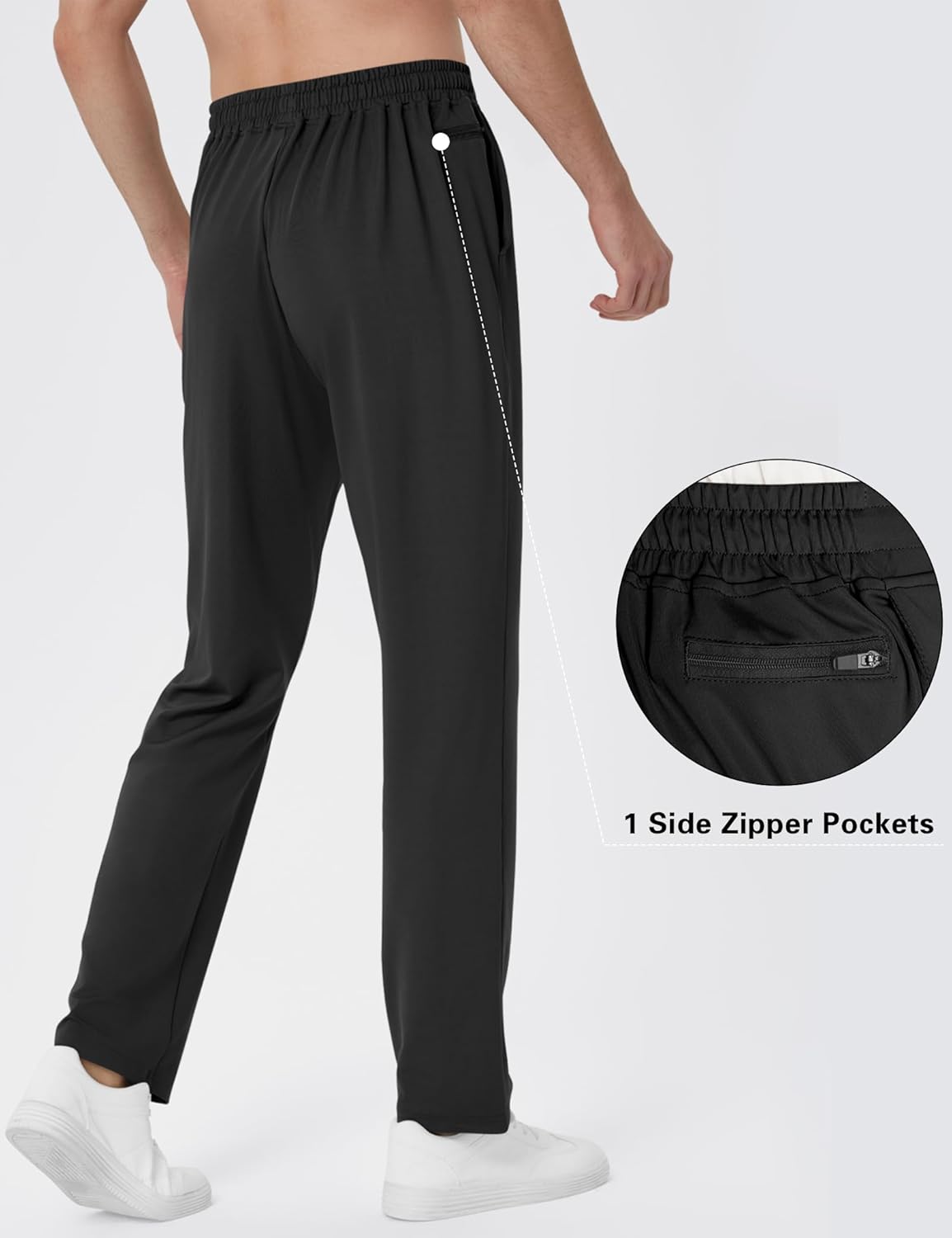 LETAOTAO 32/34/36/38 Inseam Tall Mens Joggers Sweatpants Extra Long Zipper Pockets Athletic Gym Track Pants - Image 3