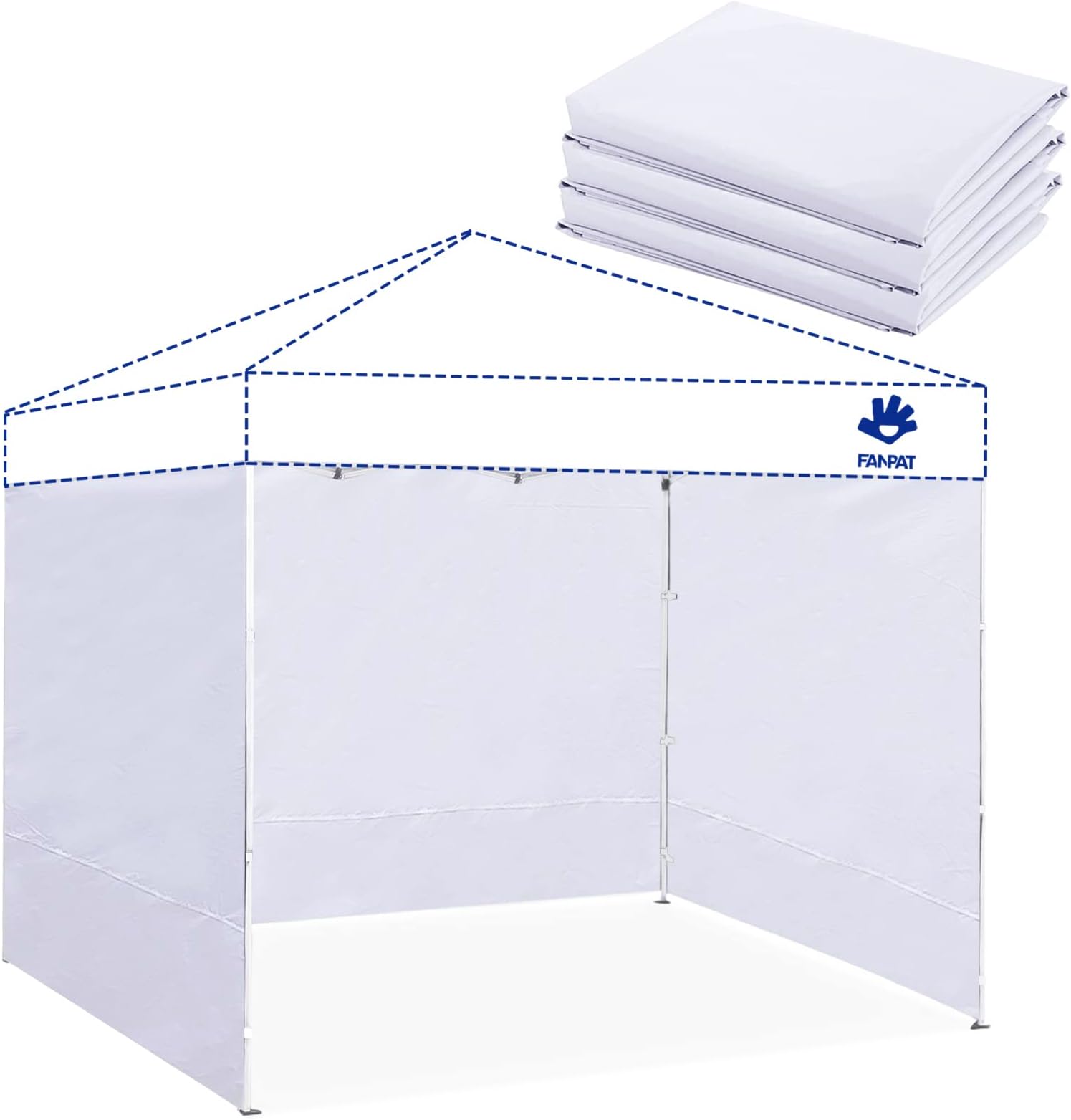 Fanpat Instant Canopy Tent Sidewalls for 10x10 Pop Up Canopy Waterproof,99% UV Protection๏ผ3 Piece Sidewalls, White(3PCS Sidewall Only, Canopy Tent NOT Included)